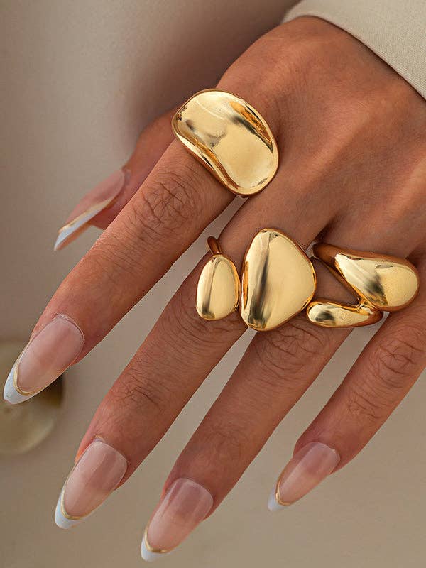 Sheer Trend – wholesale Cocktail/Statement Ring – Geometriska ringentringar Tillbehör3