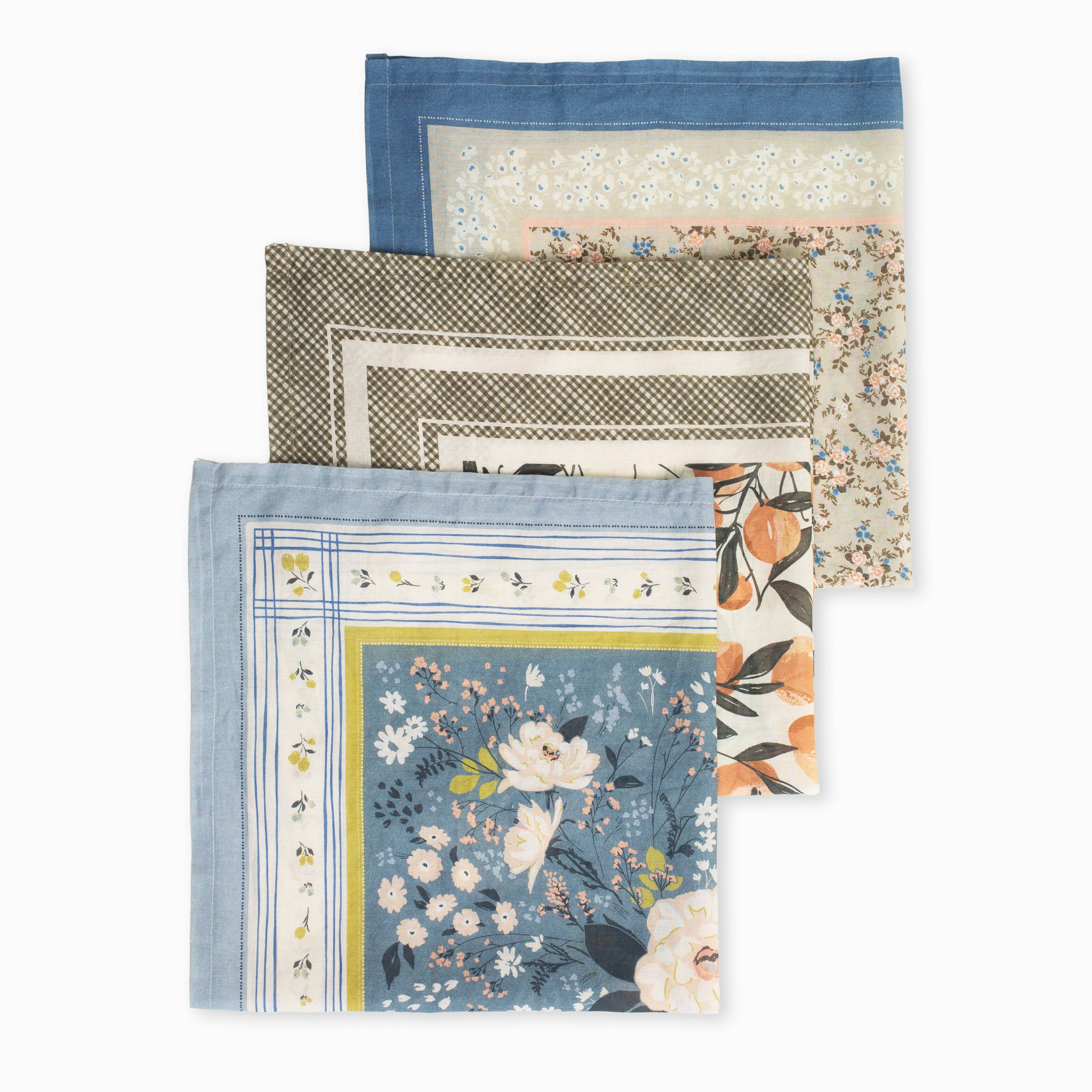 Flowerie - Wholesale Bandana - Dames - Flutterby Bandana | Boomgaard - Olijf & Perzik2