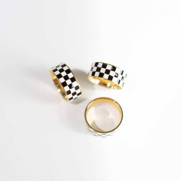 BELJOY - Wholesale Band/gestapelde ring - Rellery Ruitjesring | Kies je kleur2