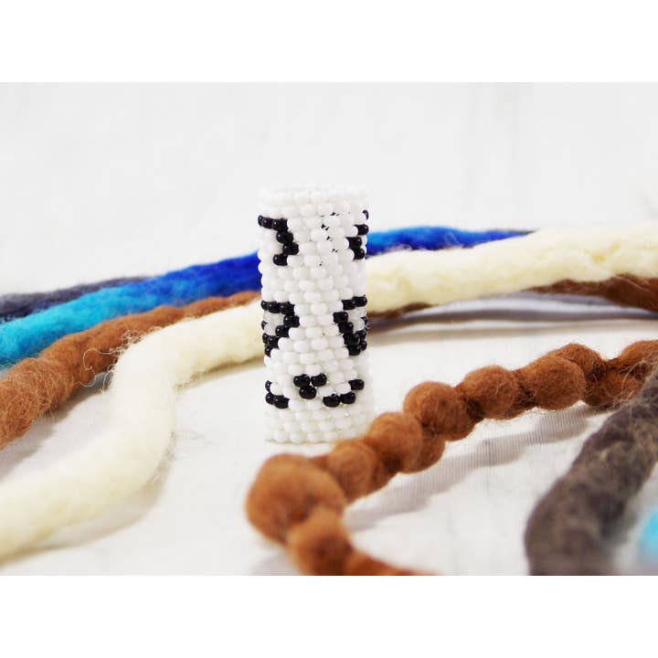 Ninolia - Vente Élastique à cheveux - Trou de bijoux Dreadlock Panda Lock 9mm accessoires pour cheveux Boho Hippie Nature Alternative Rasta Perles de dread uniques anneaux de cheveux de barbe Tresses manchette3