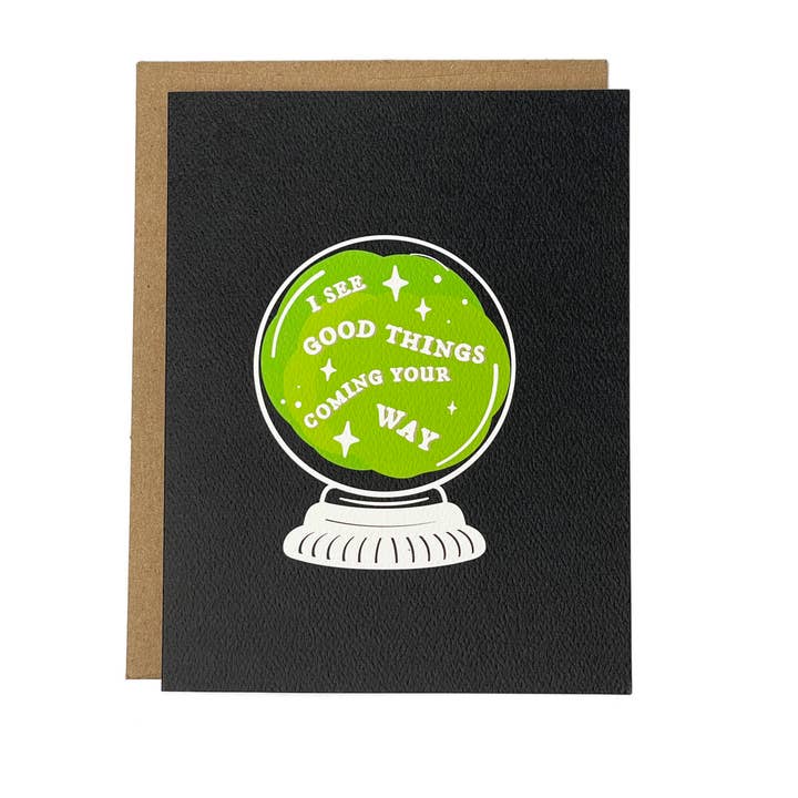 drawn by water - Wholesale Everyday Greeting Card - Good Things Crystal Ball Greeting Card