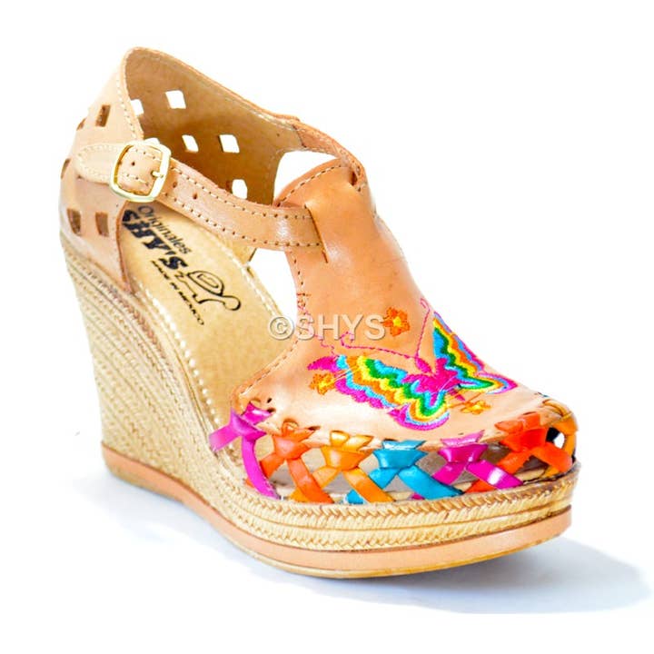 Leather Mexican Wedge Sandals For Woman Dp-091-2 for wholesale by SHYS