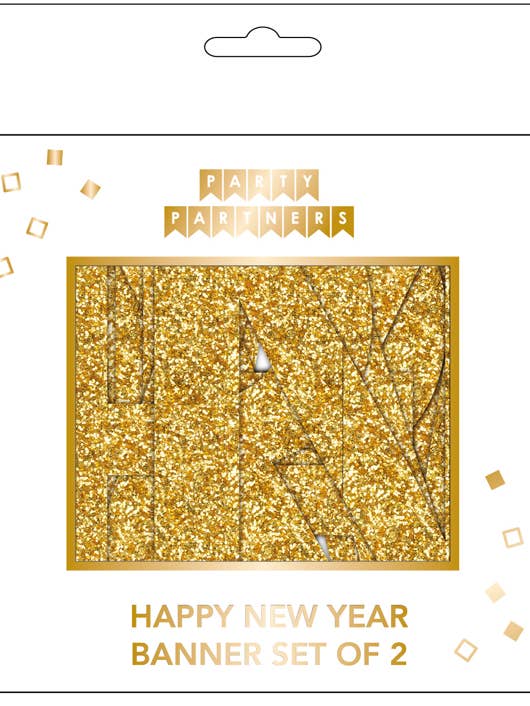 Happy New Year Glitter Banner for wholesale by Party Partners
