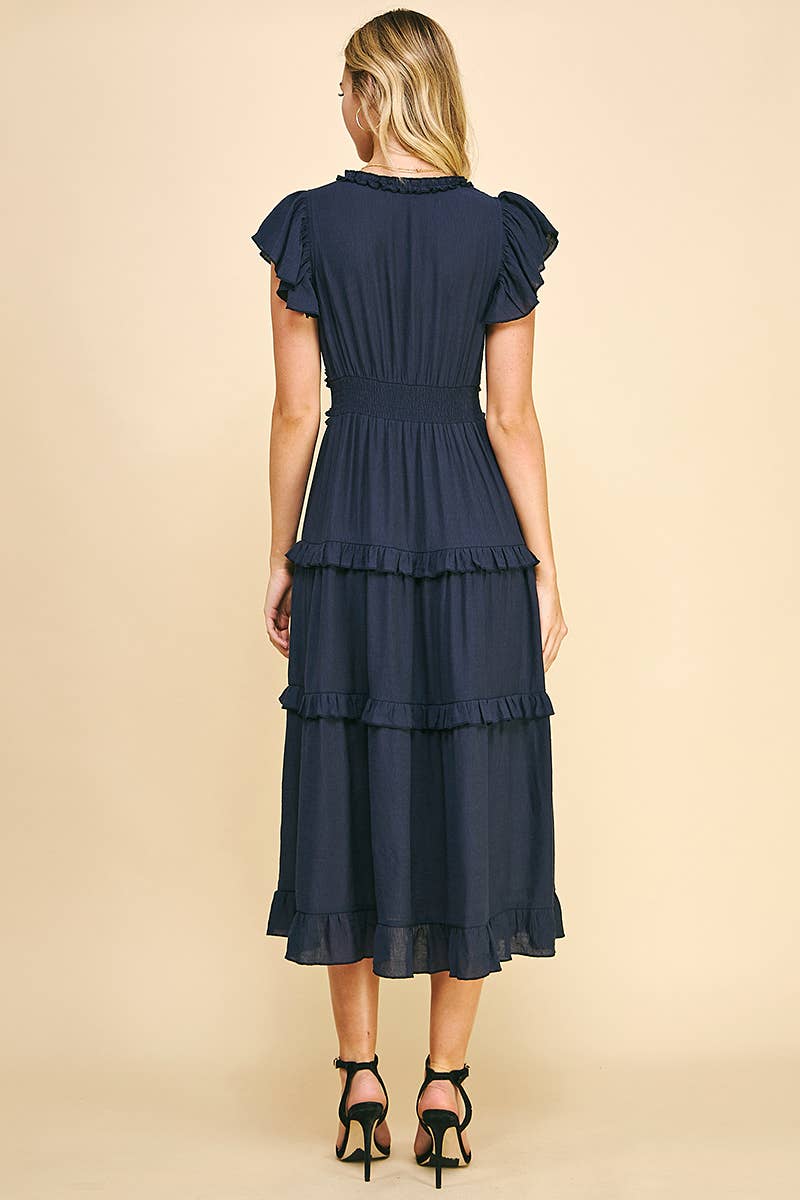 PINCH - Wholesale Dress - Women's - RUFFLED TEA LENGTH DRESS - 3597D41