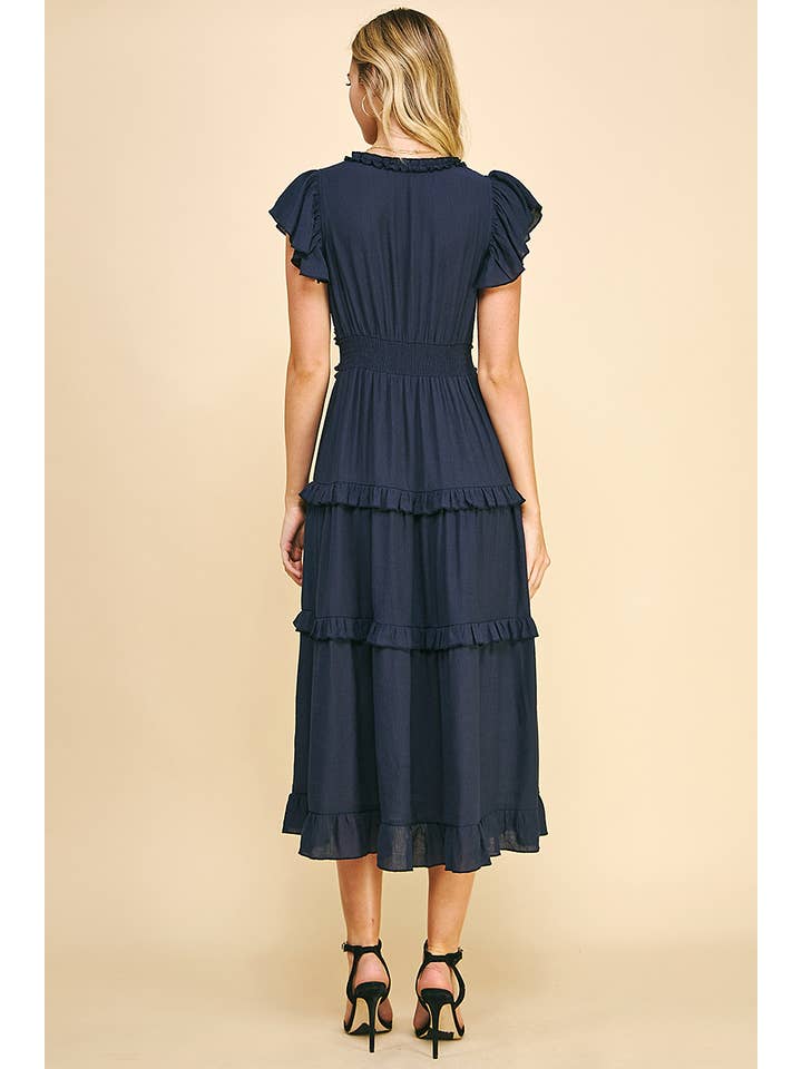 PINCH - Wholesale Dress - Women's - RUFFLED TEA LENGTH DRESS - 3597D41