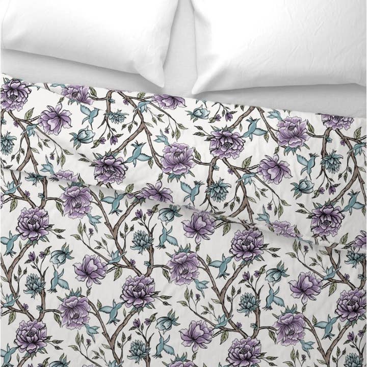 Couette Garden Hummingbirds pour la vente par Fox & Willow Design Studio