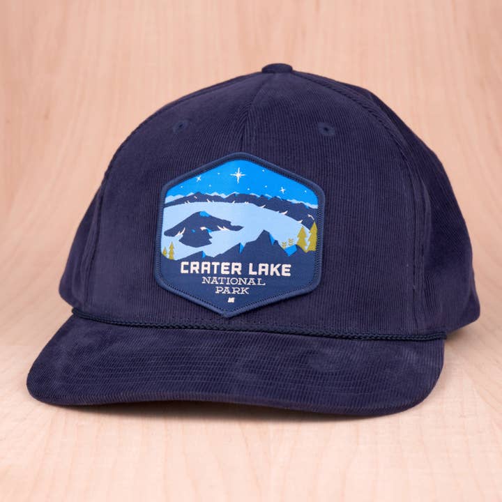 Crater Lake National Park, Corduroy Snapback Hat for wholesale by Patchmarks