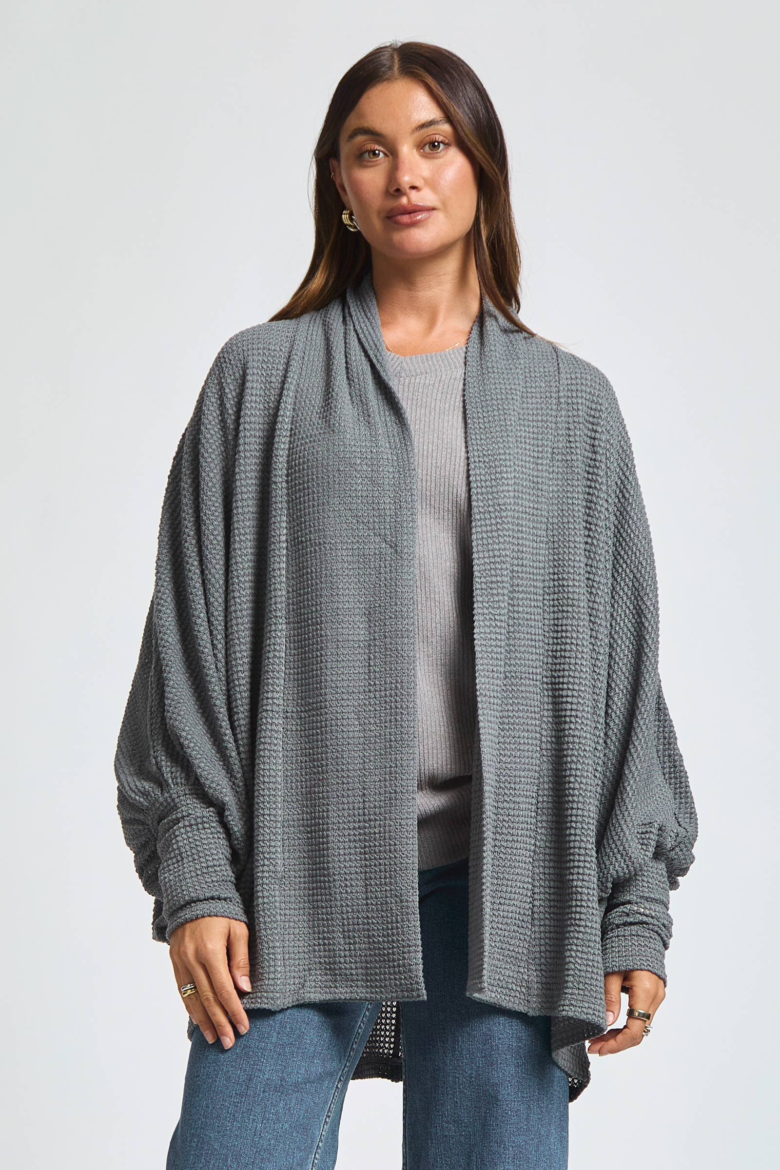 Dear Scarlett - Wholesale Cardigan - Women's - Crochet Knit Cardigan Batwing Sleeve0