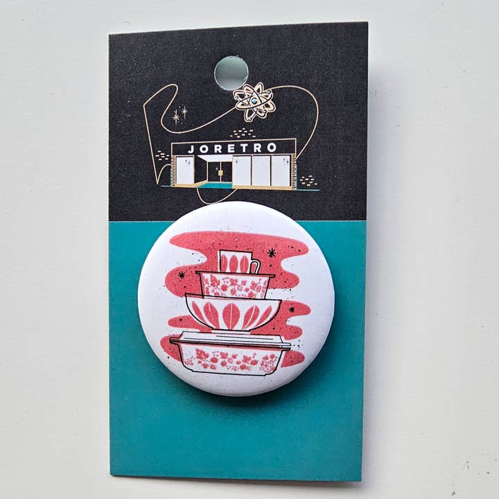 Pyrex Button - Pink Gooseberry & Lotus Stack for wholesale by JoRetro