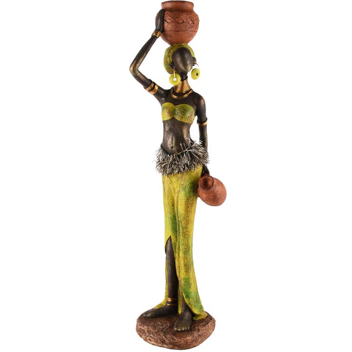 Afrikanische Dame mit Krug, Polyresin, 13x13x46cm für den Großhandel von Dekoratief