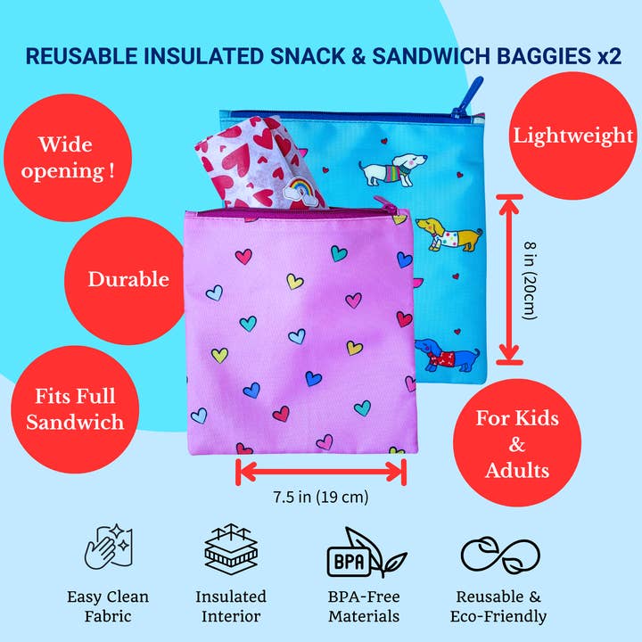 Yumbox - Wholesale Lunch bag/box – Kids - Eco-Friendly Snack Bag Set – Unicorns & Doggie by Yumbox5