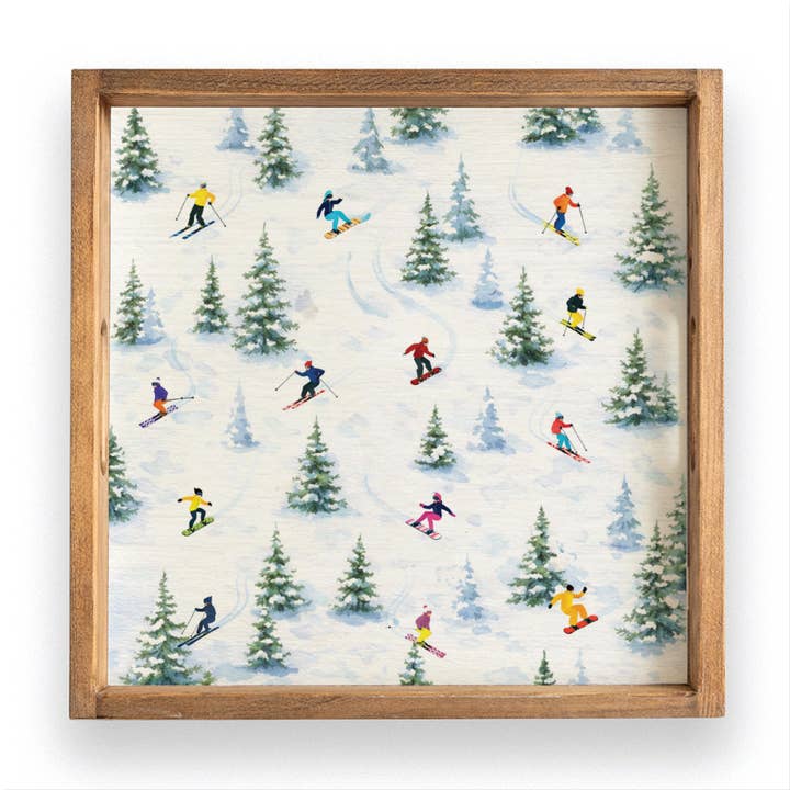 Ski Slopes Personalized Serving Tray for wholesale by Rustic Marlin Personalized Home Decor
