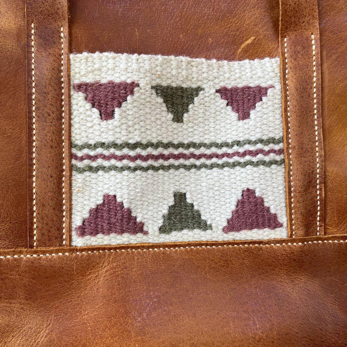 Woven With Hope - Wholesale Tote Bag - Women's - Chestnut Leather Tote with Pocket - Nourished Collection5