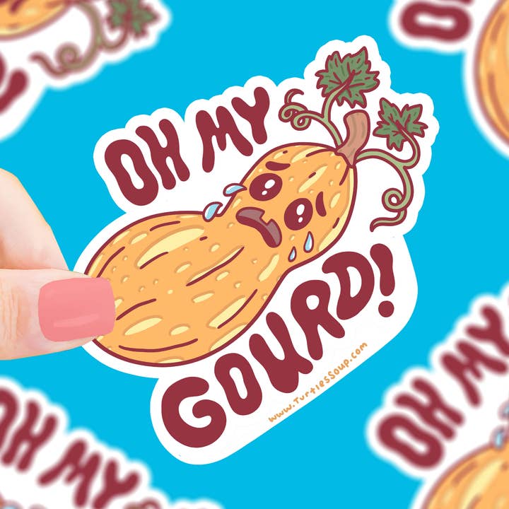 Adesivo in vinile divertente per Halloween con zucca Oh My Gourd Squash per la vendita all'ingrosso da parte di Turtle's Soup