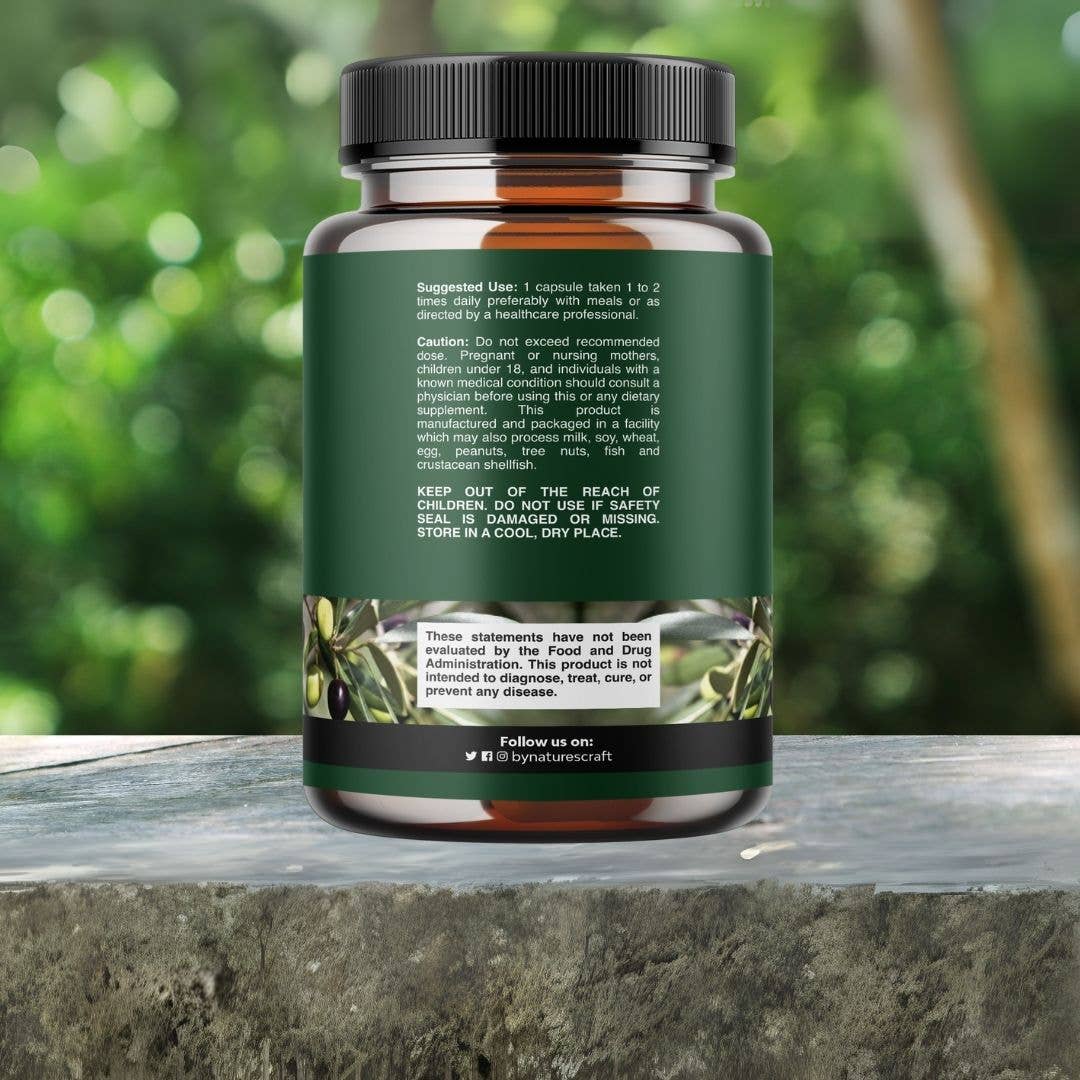 Nature's Craft - Wholesale Oral Supplement/Vitamin - Olive Leaf Capsules – Herbal Extract for Heart Health, 30ct1