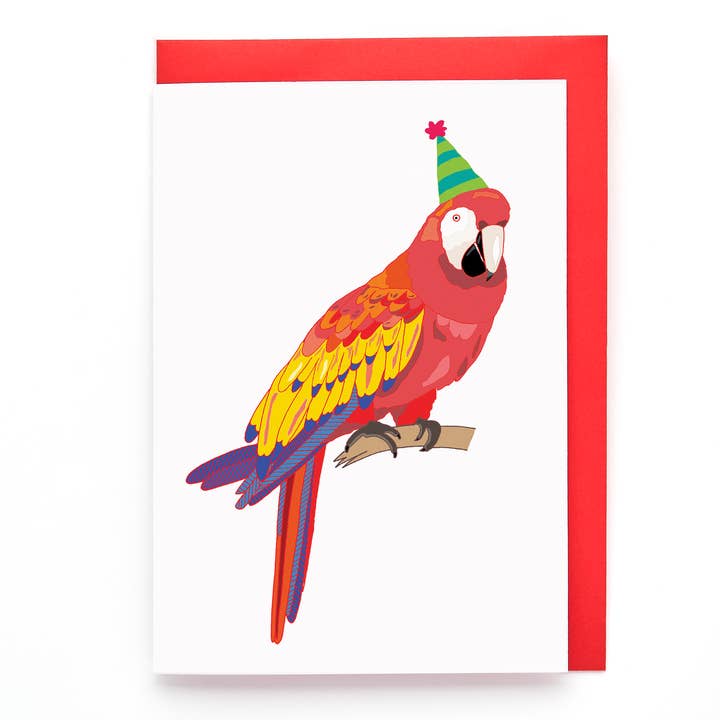 Carte d'anniversaire pour perroquet | Carte de vœux | Tropical pour la vente par You've Got Pen On Your Face