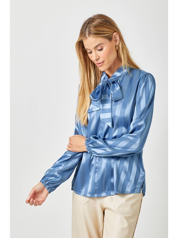 Mystree - Wholesale Blouse - Women's - 60325 Flowy Striped Blouse1