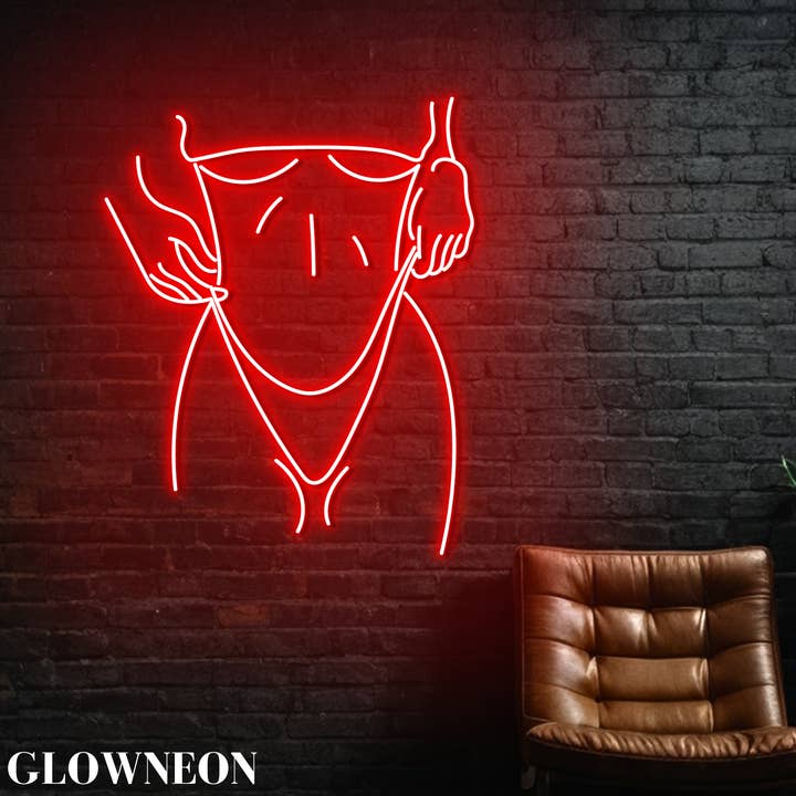 Glow Neon – wholesale Väggskylt – Kroppsflicka Sexig linjekonst, Sexig Kvinna Kroppspose Neon Led Ljus3