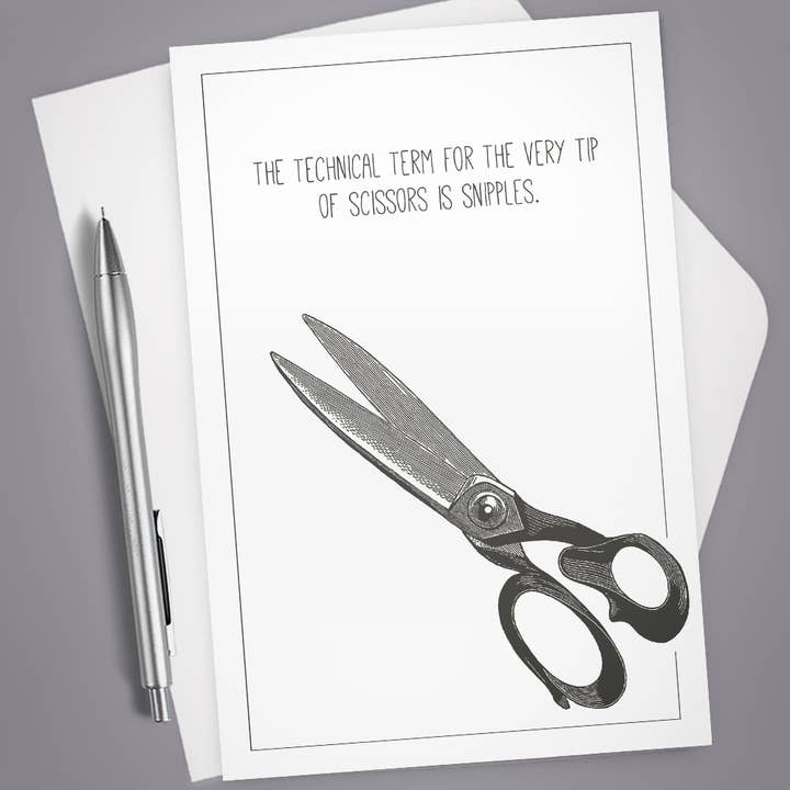Greeting Card, Scissor Snipples, Hilarious Card, Funny for wholesale by Vintage Wit