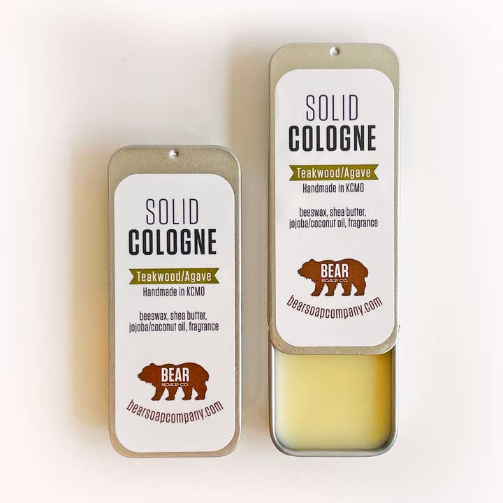 Teakwood/Agave Solid Keulen voor wholesale door Bear Soap Company