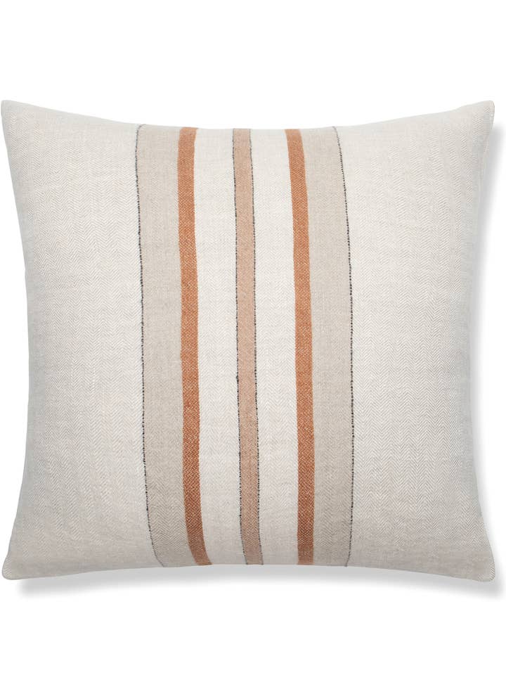 Bruges Stripe Cushion Cover Natural Chestnut 22"x 22" for wholesale by Maison Marigold