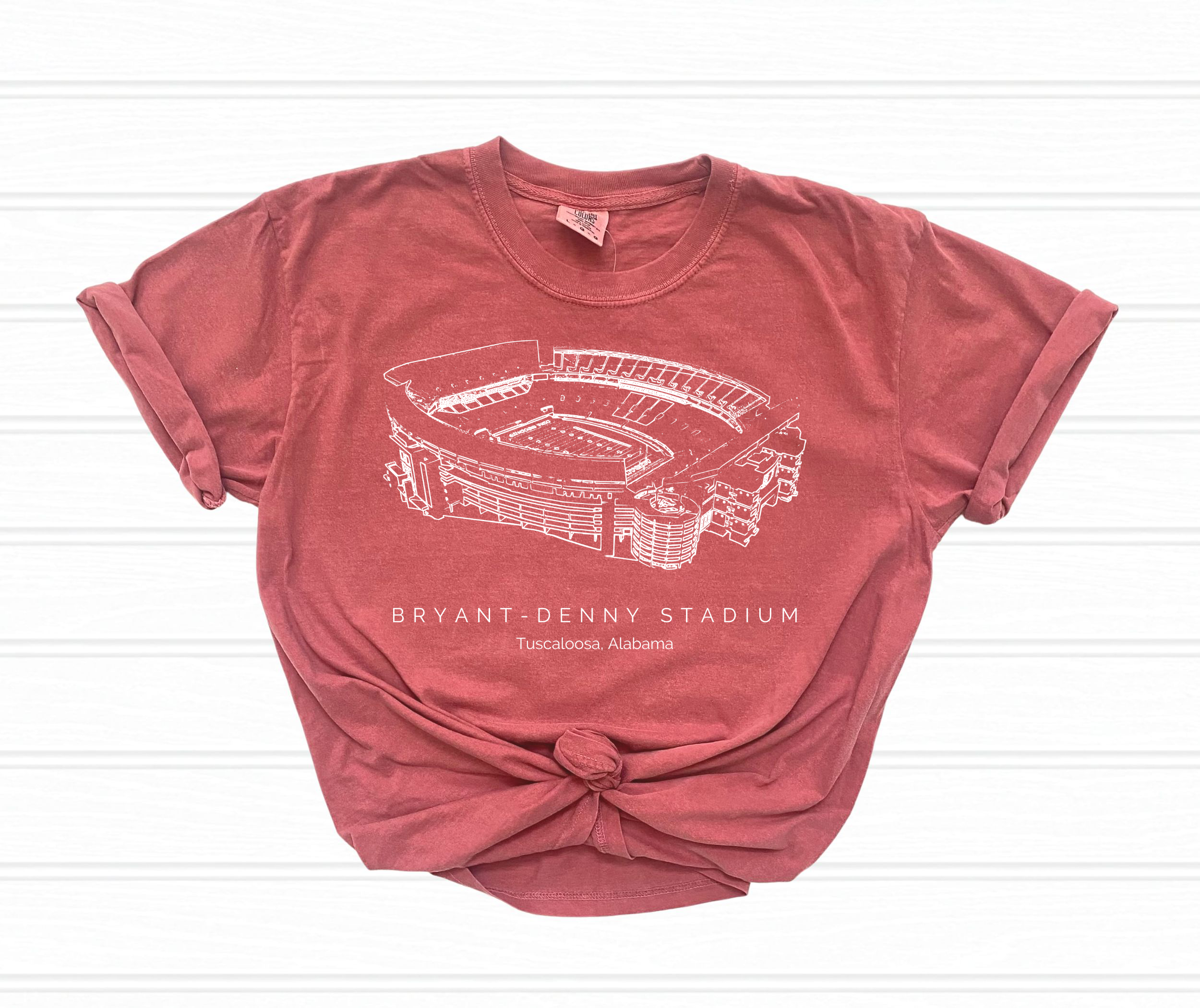 Cotton Threads – T-shirt estampada - Unissexo por atacado – Alabama Stadium Comfort Colors adulto e crianças1