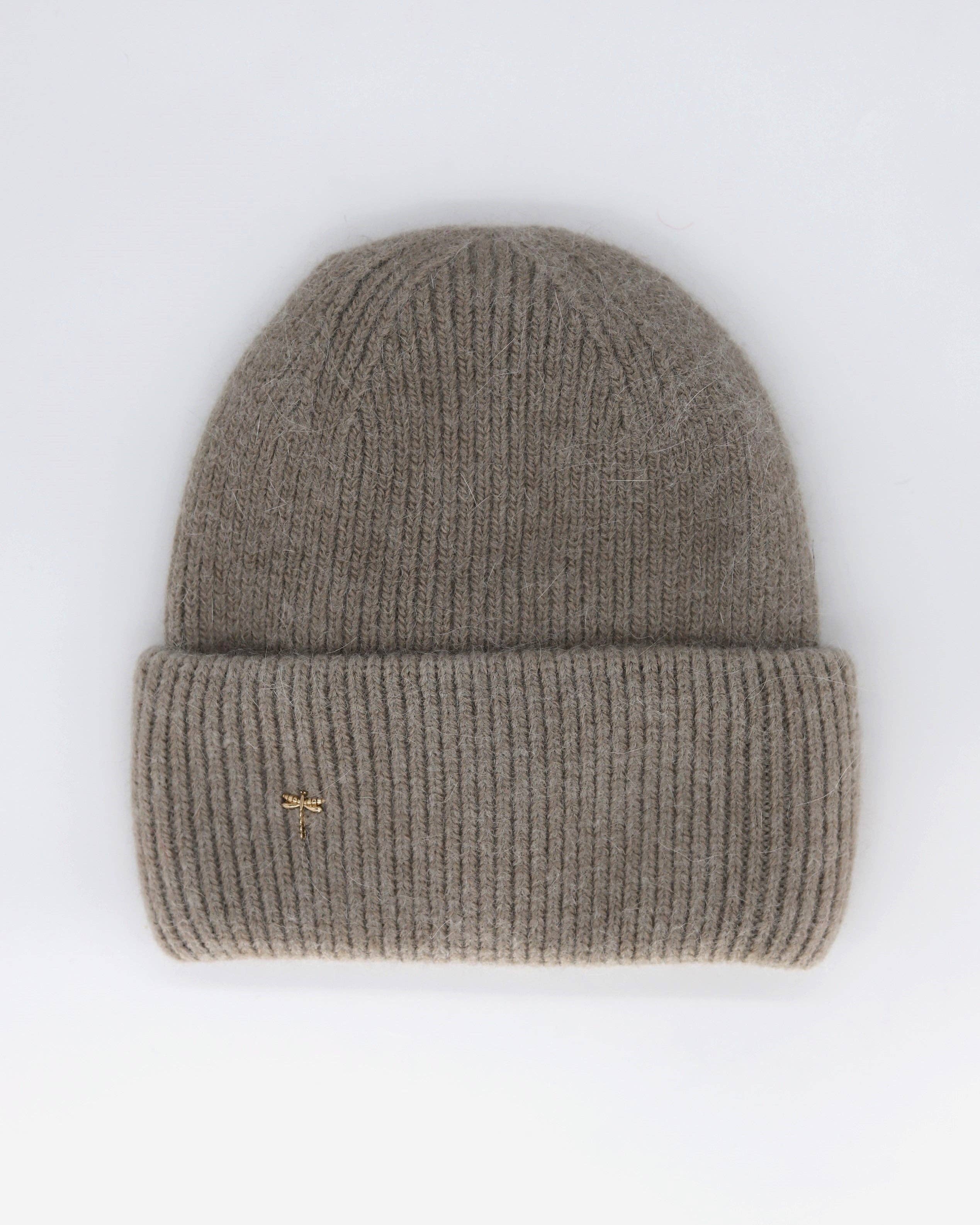 Scarf Designers - Wholesale Beanie - Women's - Angora and Wool Hat - Taupe Brown