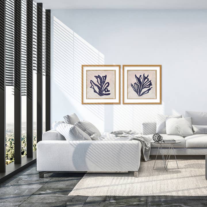 Ready2hangart, Inc. - Wholesale Gallery Wall Set - "Chromatic Currents" Framed Print (2pc) Wall Art Set1