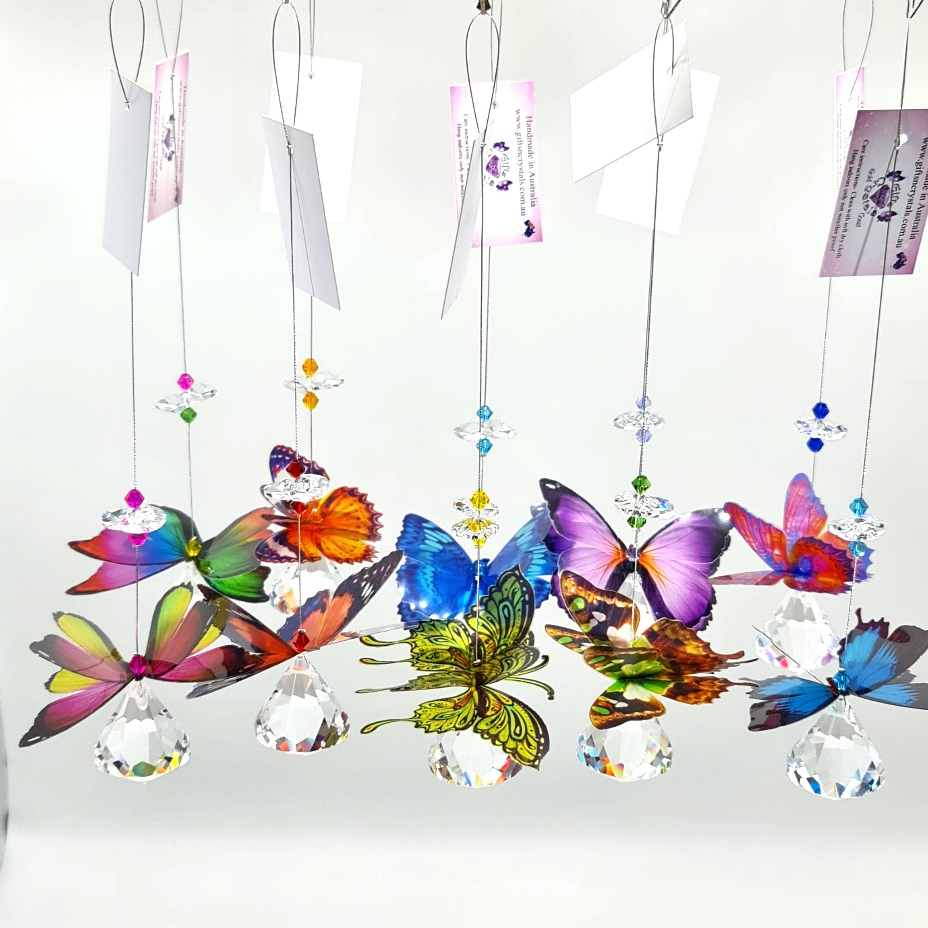Gifts N Crystals - Wholesale Suncatcher - Butterfly Suncatchers mixed pack of 5- small size1