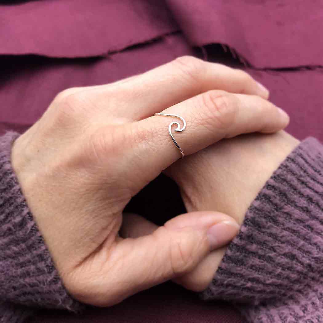 Nina Designs - Wholesale Band/Stacked Ring - Sterling Silver Wave Ring1