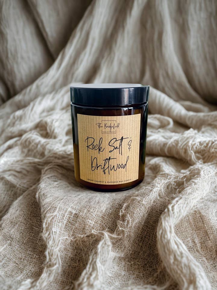 Rock Salt & Driftwood Candle - Coconut & Rapeseed Wax for wholesale by The Bridgefield Candle Company