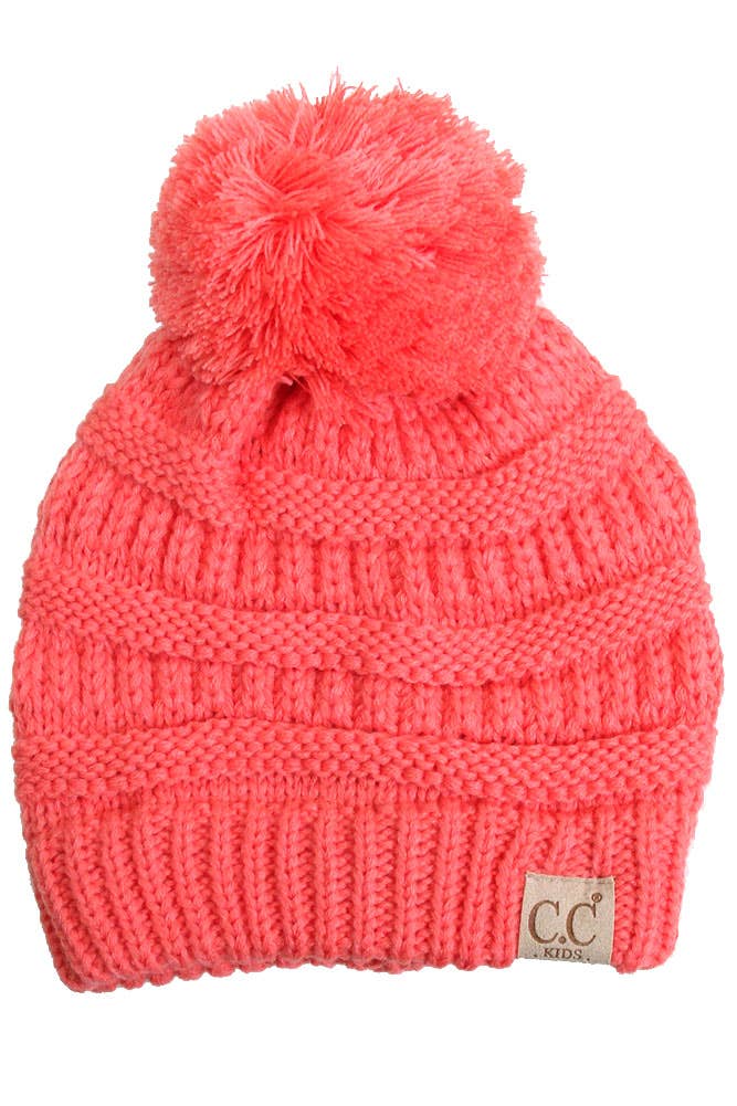 Hana - Wholesale Beanie - Kids - C.C Kids Solid Knit Pom Beanie2