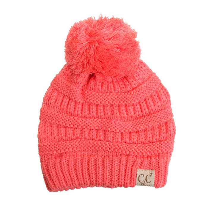 Hana - Wholesale Beanie - Kids - C.C Kids Solid Knit Pom Beanie2