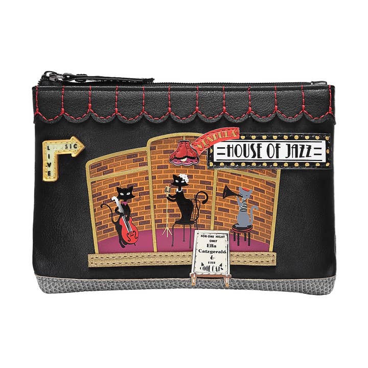 Lynlås pungen Vendula House of Jazz Motiv for engroshandel hos Vendula London Ltd