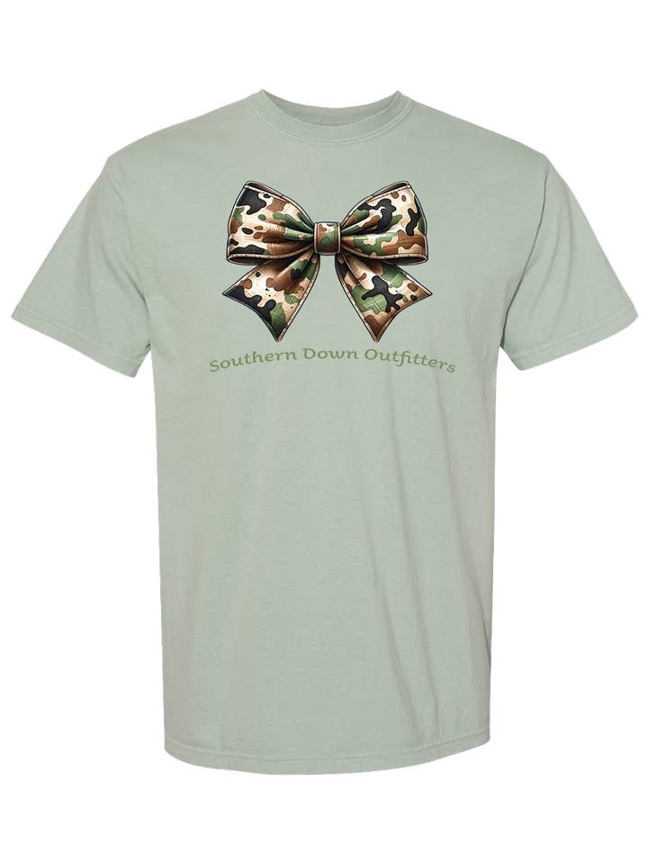 Camo Bow Tee for wholesale by Southern Down Outfitters