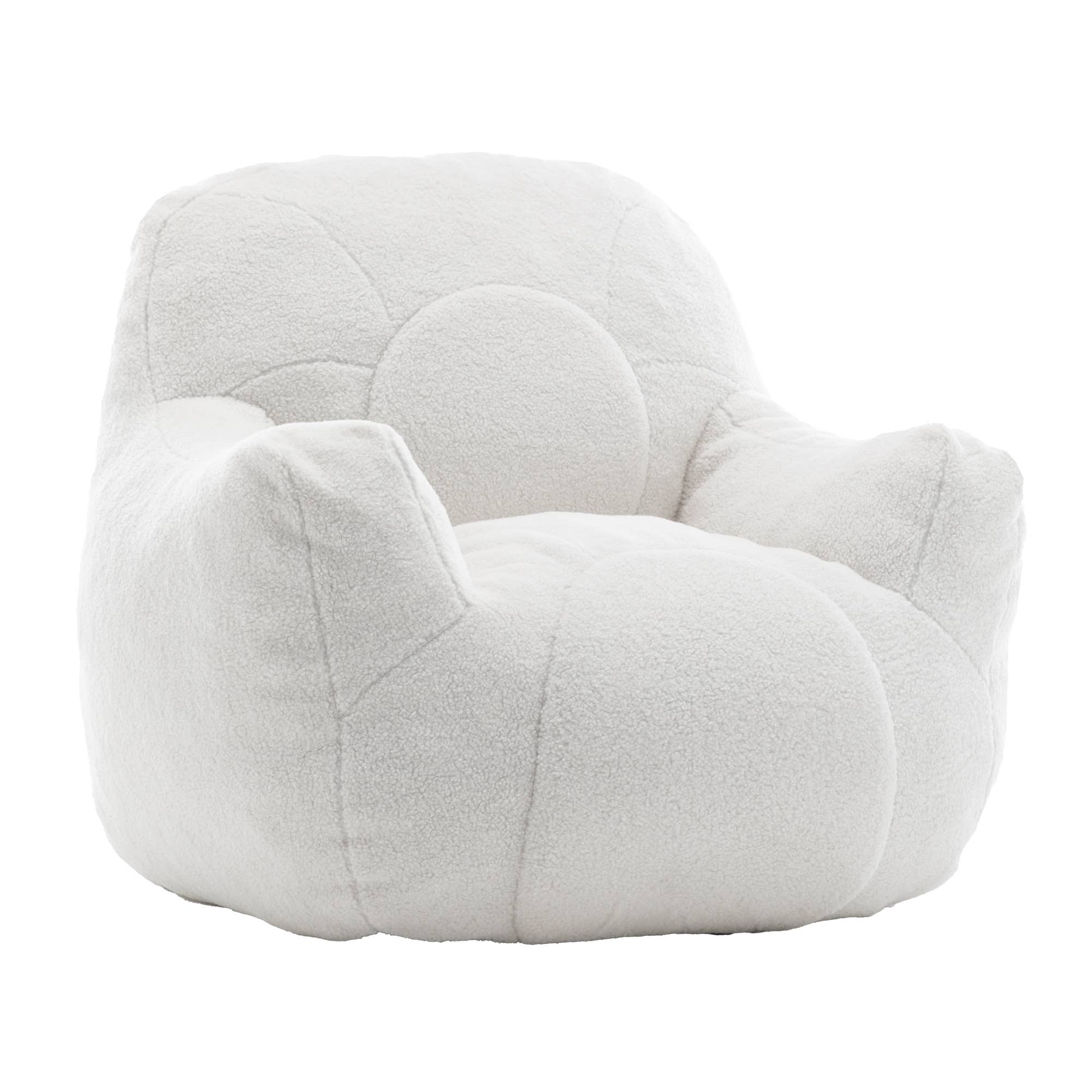 White Bean Bag Chair Sofa with Tufted Memory Foam Filling for wholesale on Faire11