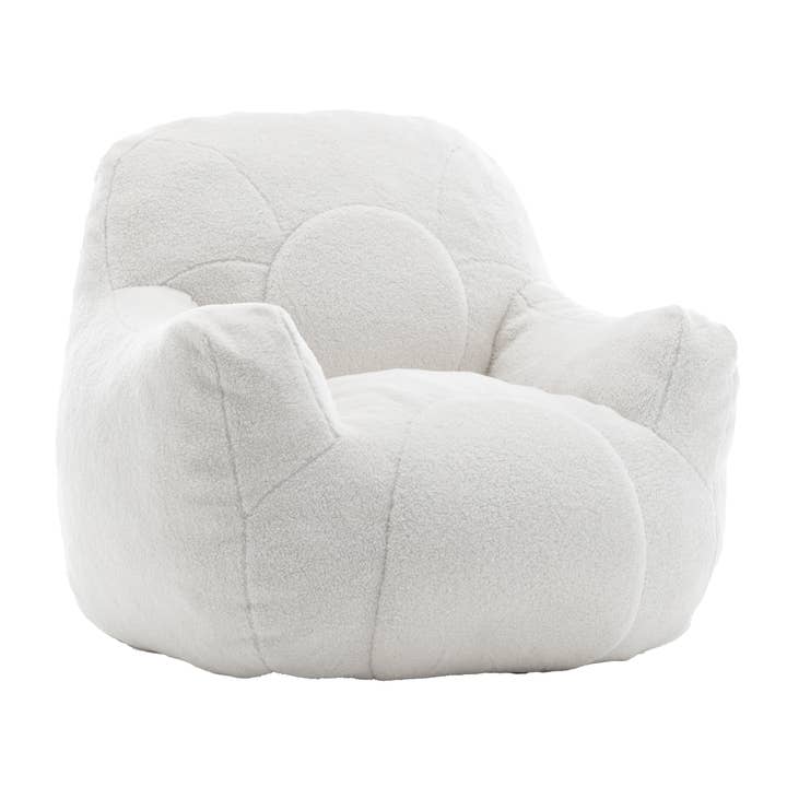 White Bean Bag Chair Sofa with Tufted Memory Foam Filling for wholesale on Faire11