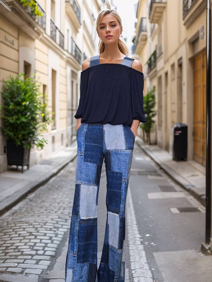 PATCH DENIM ANOUK PANTS (PATCH DENIM)- VP3202 for wholesale on Faire3