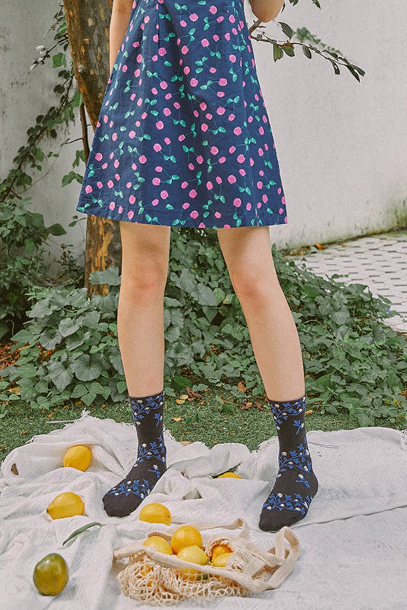 7DAYSSOCKS - Vente Chaussettes – femme - Chaussettes Crew Twist Flower pour femmes7