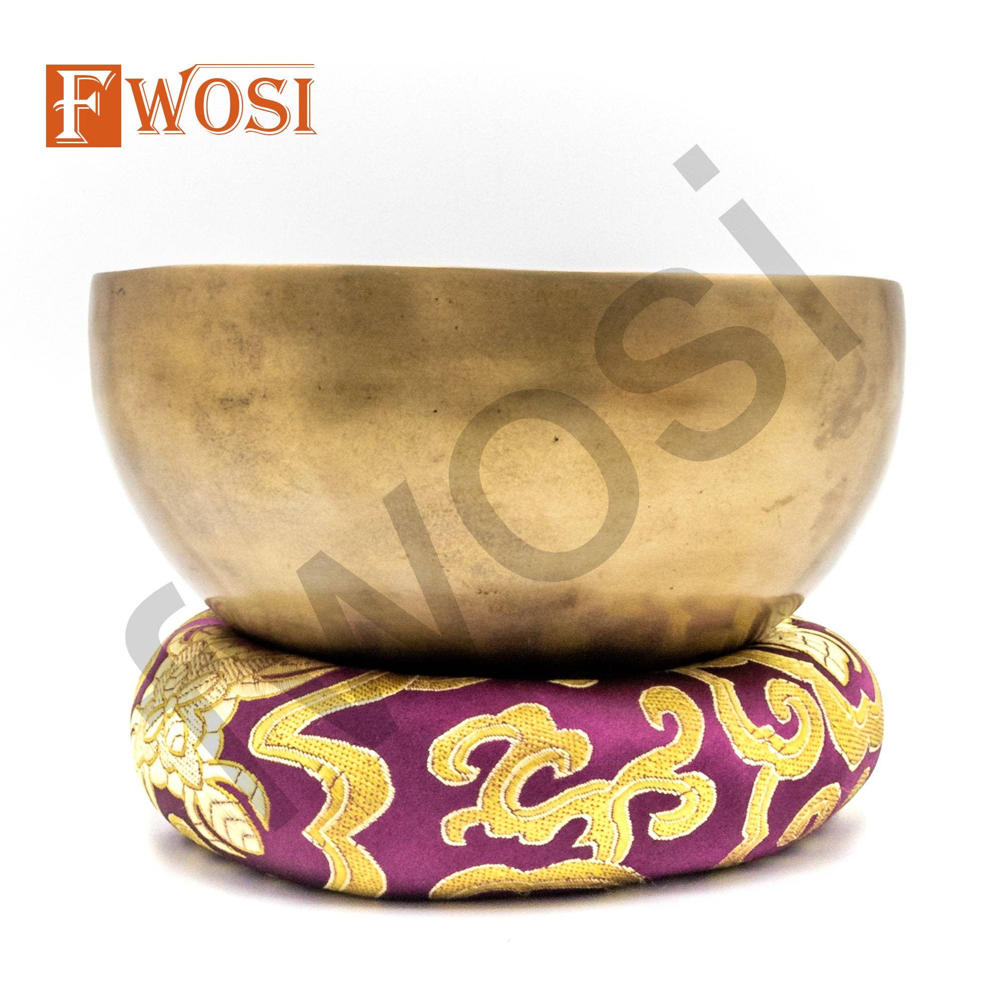 Fwosi - Wholesale Meditation Supplies - Himalayan Tibetan Singing Bowl Set with Mallet & Cushion | Antique Meditation Bell Sound Bowls for Yoga | Healing Bowl | Mindfulness Bell5