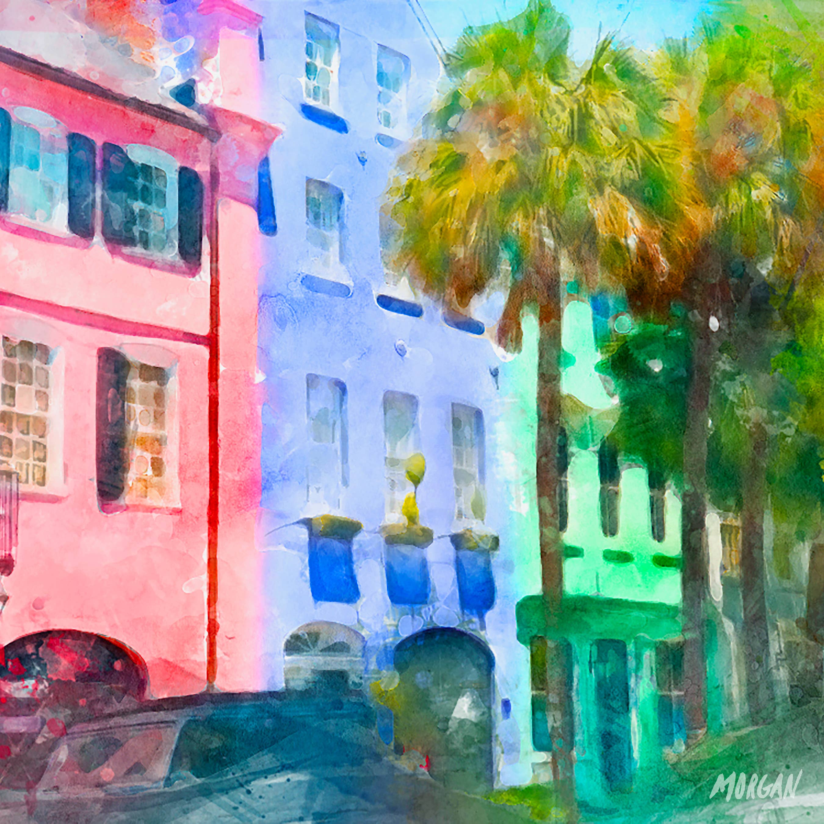 G.O.A.T House of Creative – wholesale Postcard – Postcards, Charleston SC, Rainbow Row2