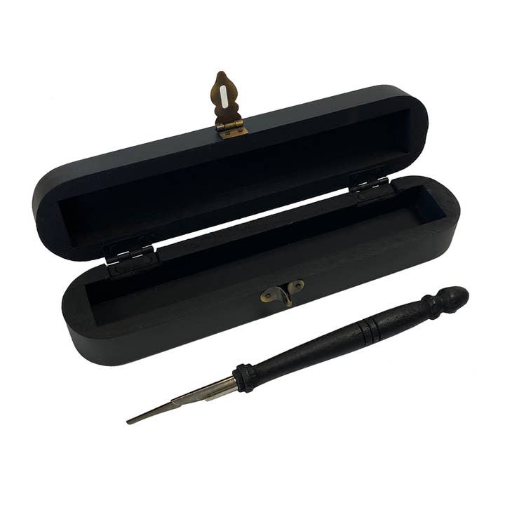 Madison Bay Co. - Historical Home Decor Reproductions - Wholesale Pen - 8"Blackbeard Pirate of the Sea Wood Pen Box w/ Nib Pen