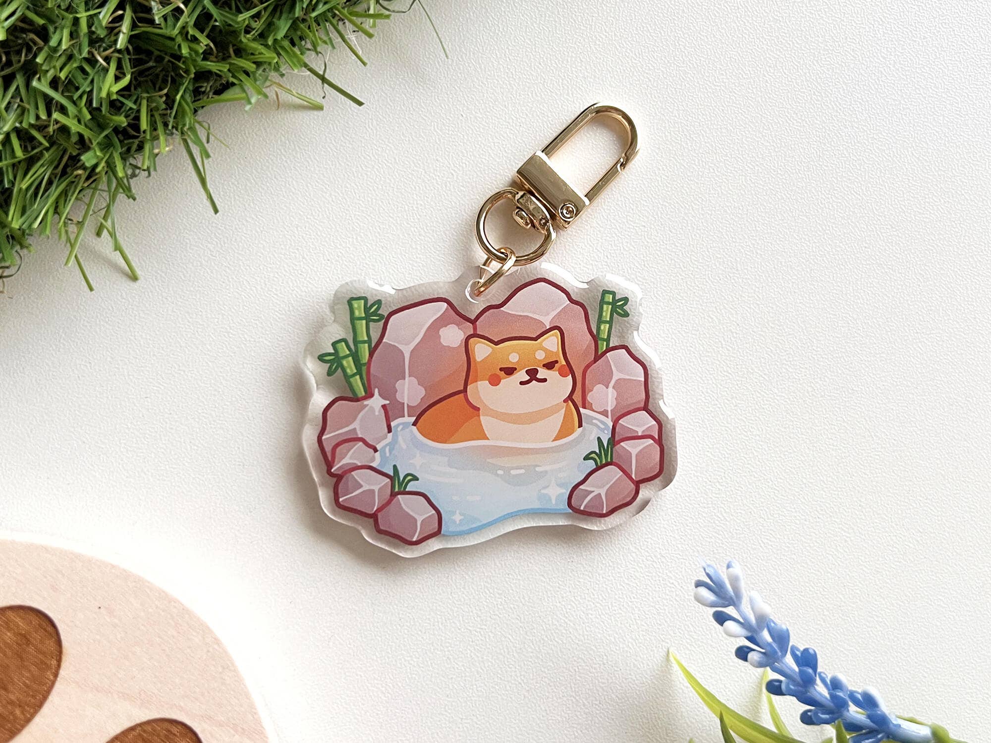 Chonky Frenz - Wholesale Keychain - Unisex - Onsen Shiba Acrylic Keychain1