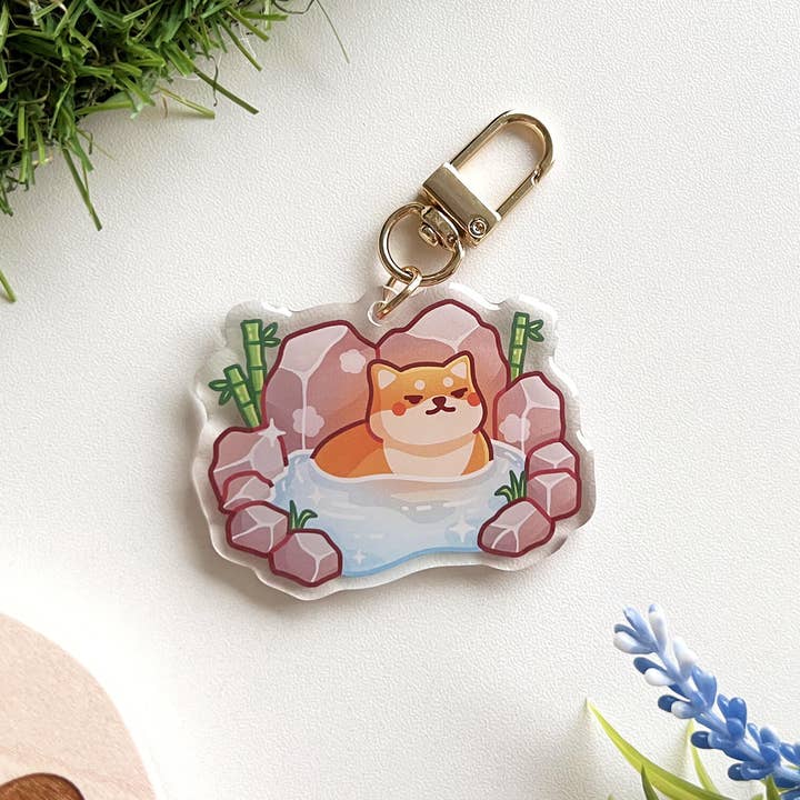Chonky Frenz - Wholesale Keychain - Unisex - Onsen Shiba Acrylic Keychain1