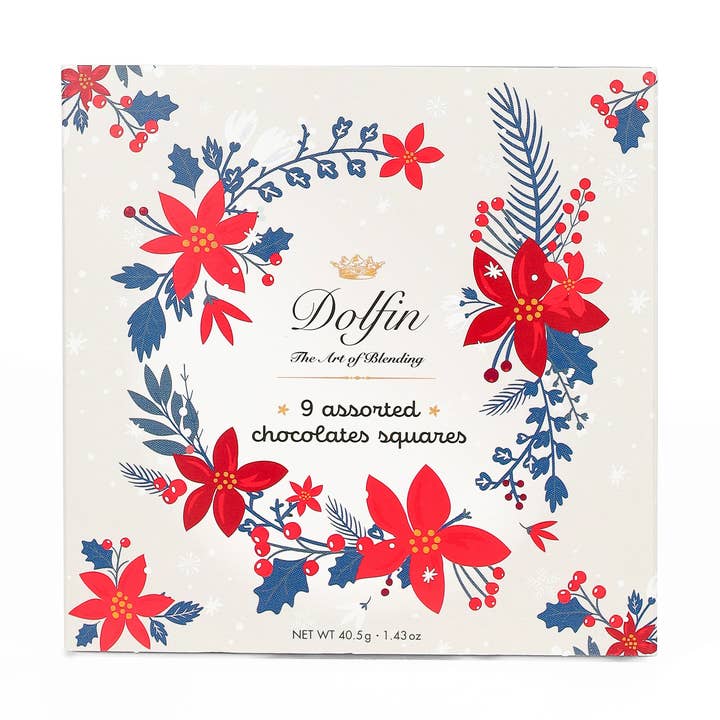 Dolfin - Wholesale Doosje chocolade - 9 Napolitanen „Winter - Kerstrozen”0