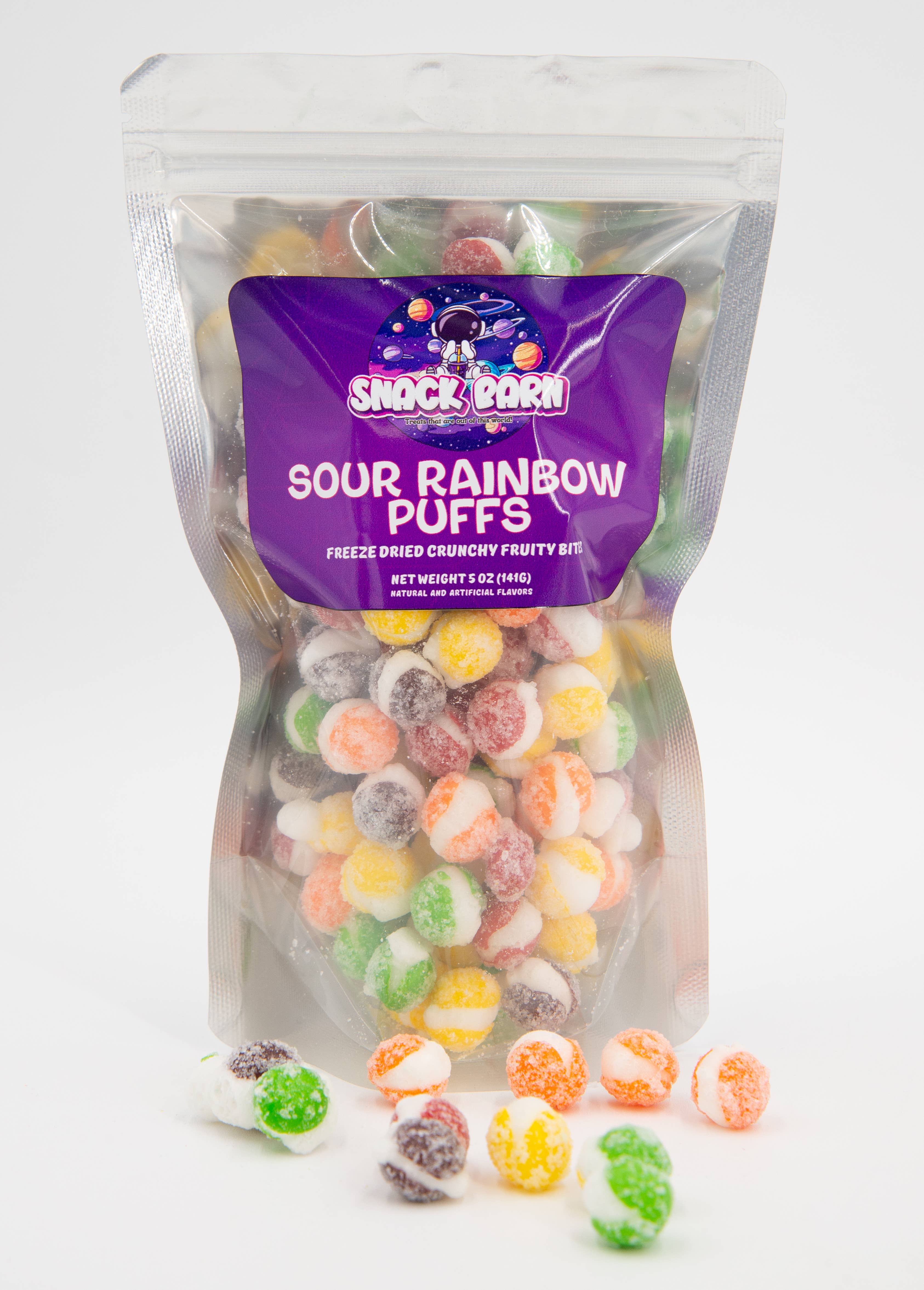 Snack Barn - Wholesale Zuigsnoepjes - Zure Regenboog Puffs Vriesdroogd