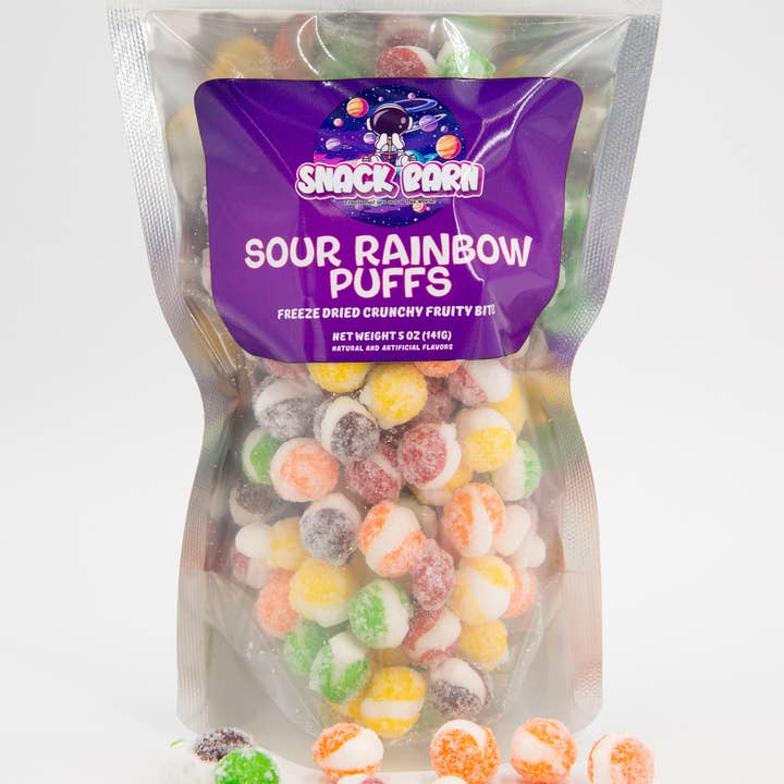 Snack Barn - Wholesale Zuigsnoepjes - Zure Regenboog Puffs Vriesdroogd0