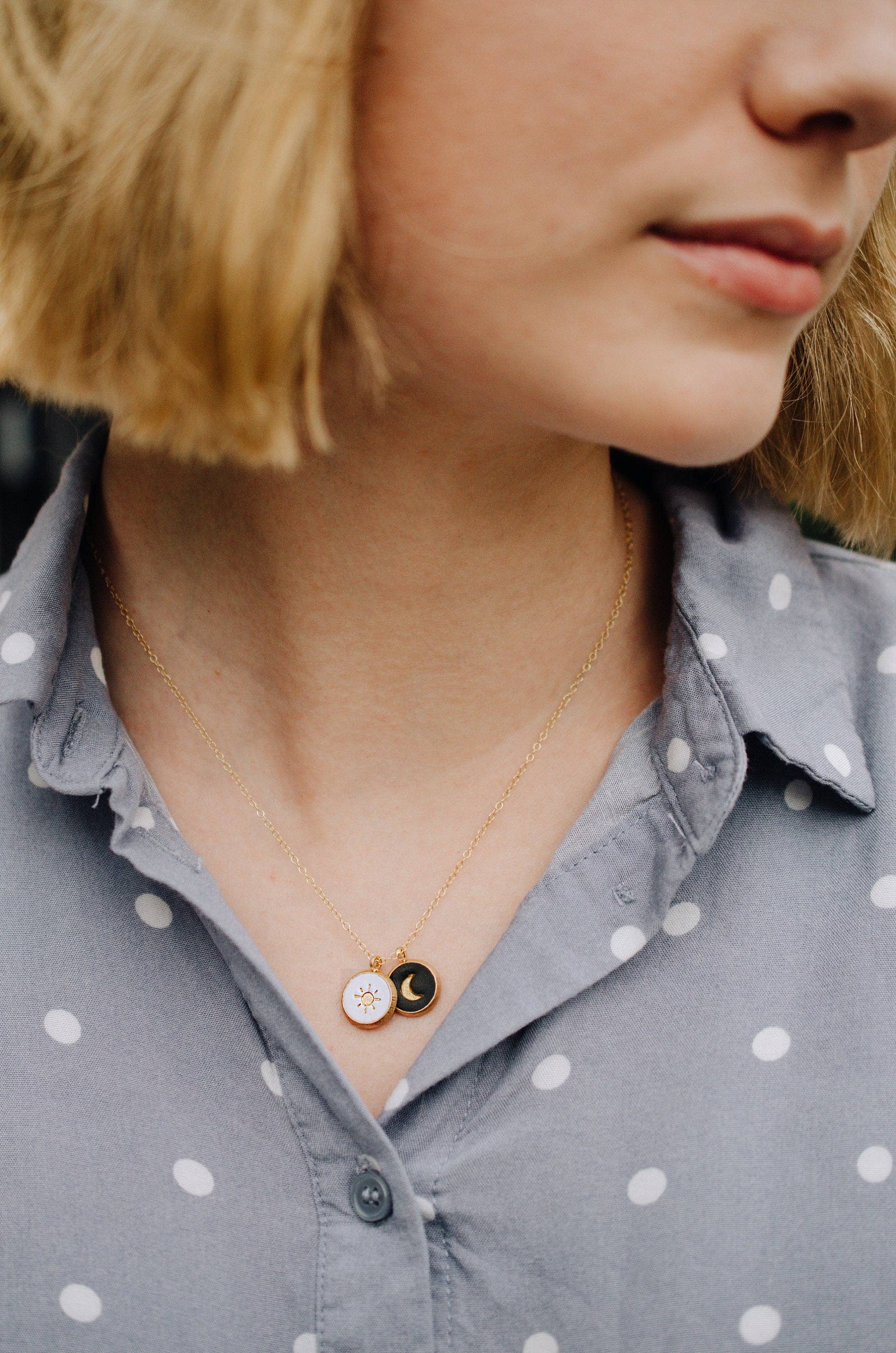 Jill Makes – wholesale Pendant/charm necklace – Sun + Moon Clay Necklace5