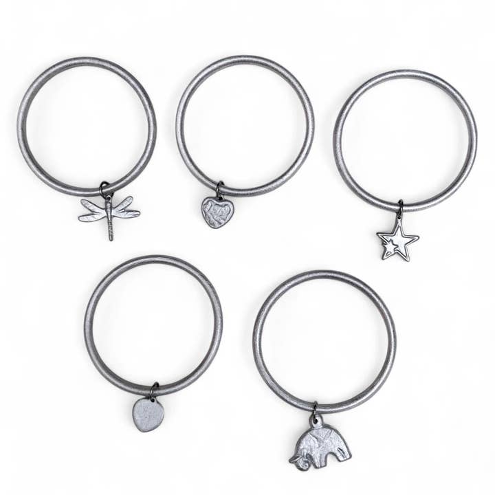 Recycled aluminum bracelet with pendant – handmade in Laos for wholesale by No War Factory s.r.l.