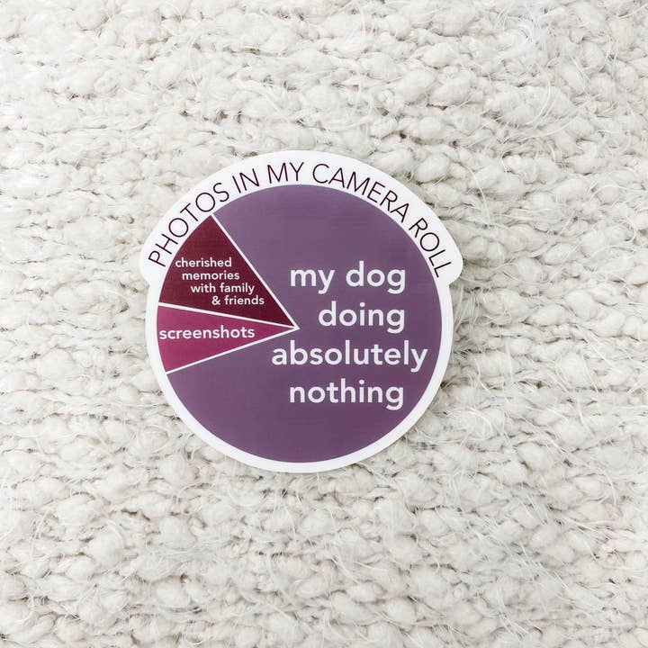 Peachy Pup Designs - Wholesale Sticker - Funny Pie Chart Dog Mom Sticker